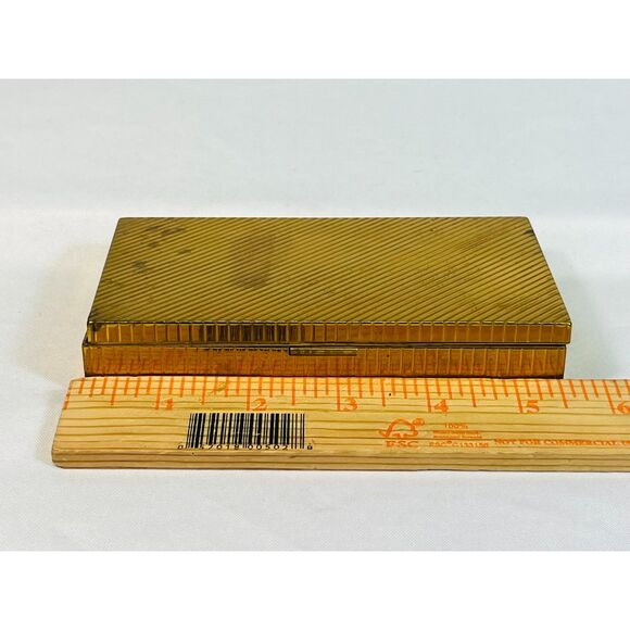 Vintage Evans Compact Vanity Kit 1950s Cigarette Lipstick Case Two Sided - Picture 7 of 7